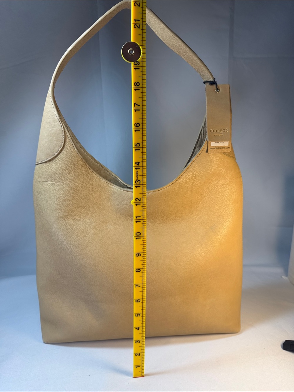 Margot Soft Leather Hobo Bag in Beige - Picture 4 of 8